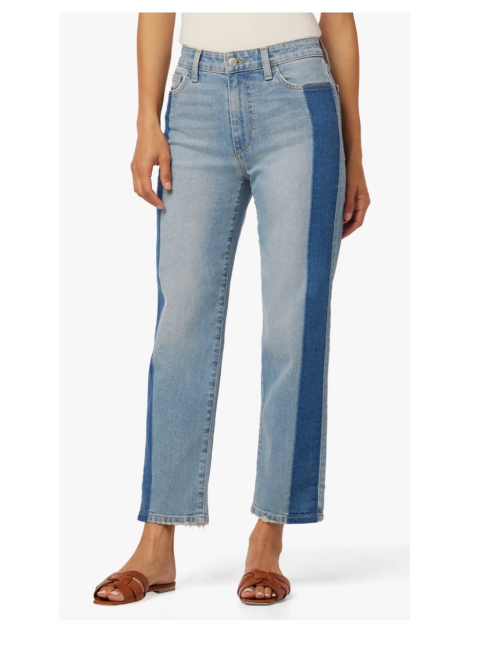 Joe's  High Rise Straight 26" Crop Jeans in Serafina Two Tone Denim Size 32